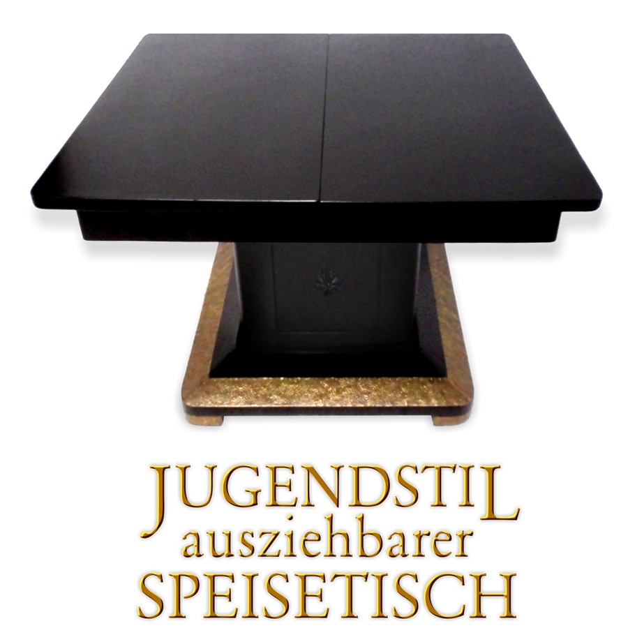 Antiker Tisch Jugendstil ausziehbar schwarz