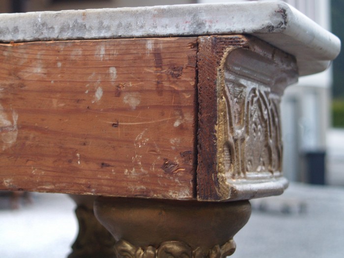 demi Lune Chevigny claude 1768 la rose Konsole Antiquität Barock gold