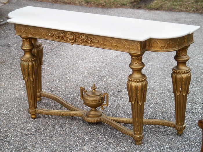 demi Lune Chevigny claude 1768 la rose Konsole Antiquität Barock gold