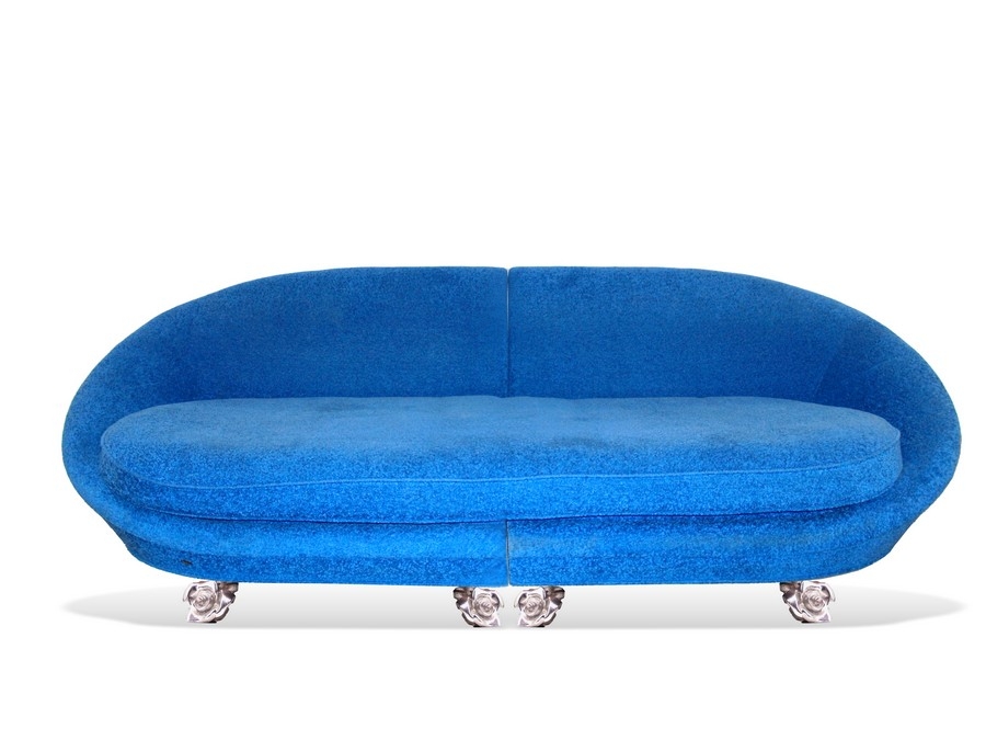 Bretz designklassiker Sofa Pool Ufo blau rosenfüße kräuselvelour