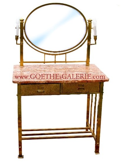 Antiker Jugendstil Schminktisch Messing