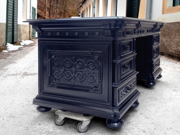 Antiker Schreibtisch schwarz 4 schreibtisch 4018 4
