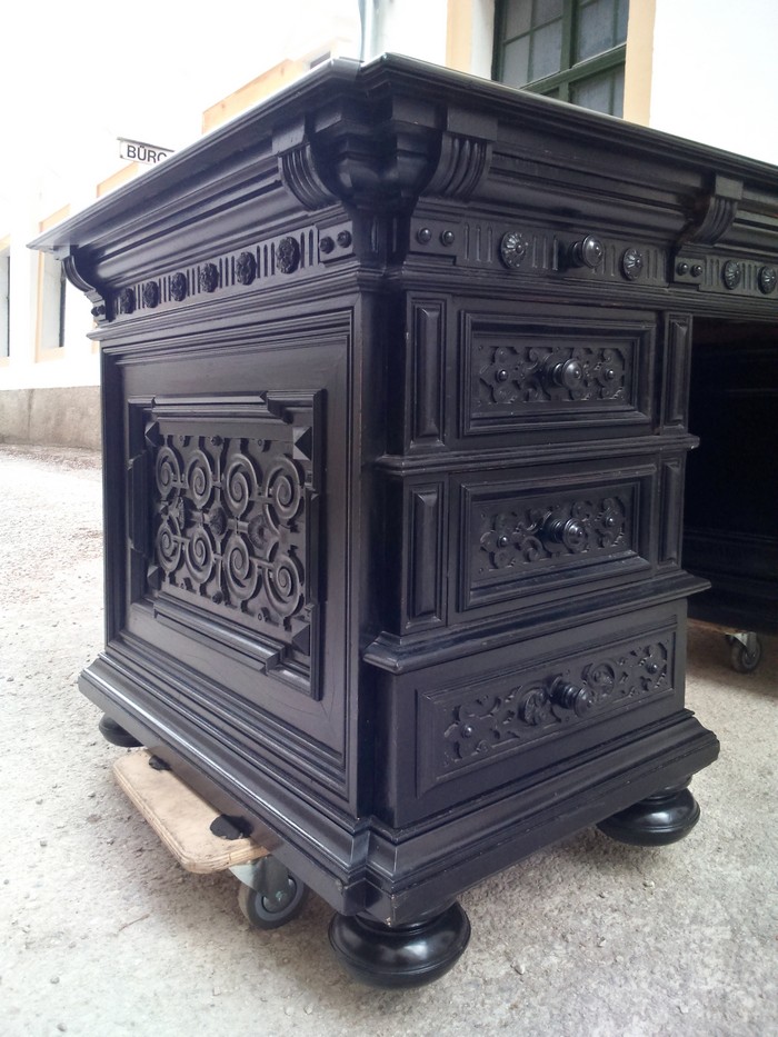 Antiker Schreibtisch schwarz 9 schreibtisch 4018 7