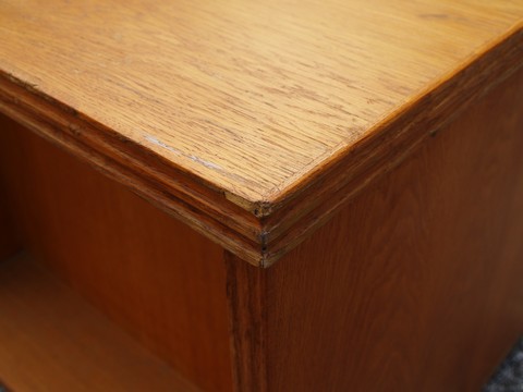 Schreibtisch antik restauriert massivholz Herrenzimmer Möbel Antiquität beschnitzt Rolladen Vintage Midcentury Industrial