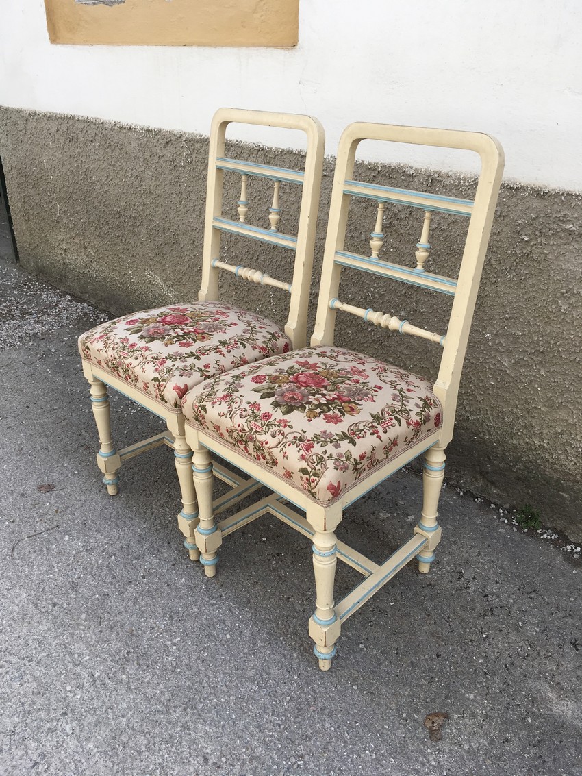 Stühle creme Vintage Jugendstil Gründerzeit antik Shabby Chic