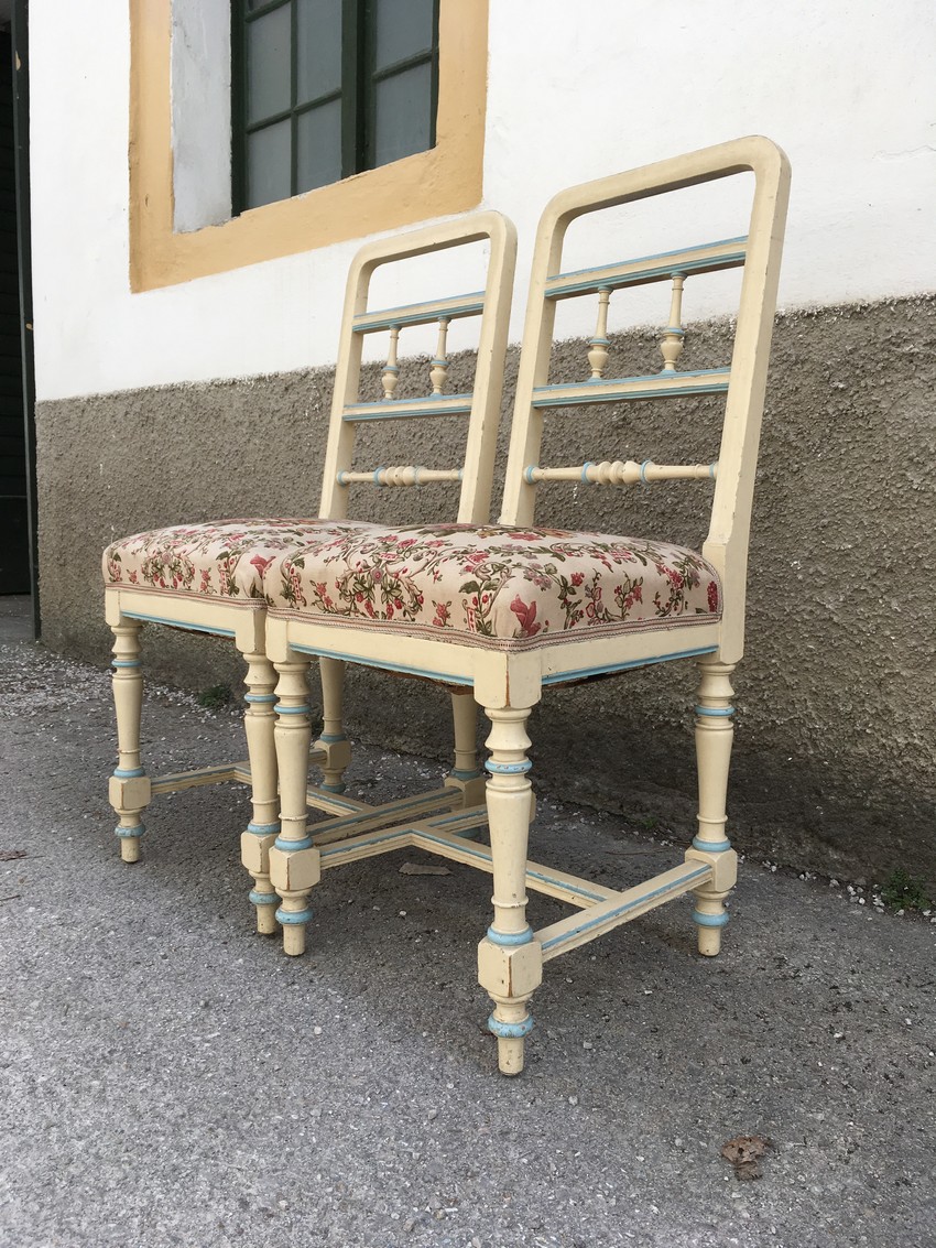 Stühle creme Vintage Jugendstil Gründerzeit antik Shabby Chic