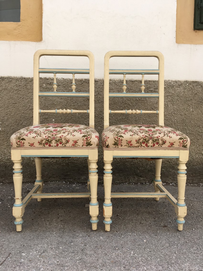 Stühle creme Vintage Jugendstil Gründerzeit antik Shabby Chic