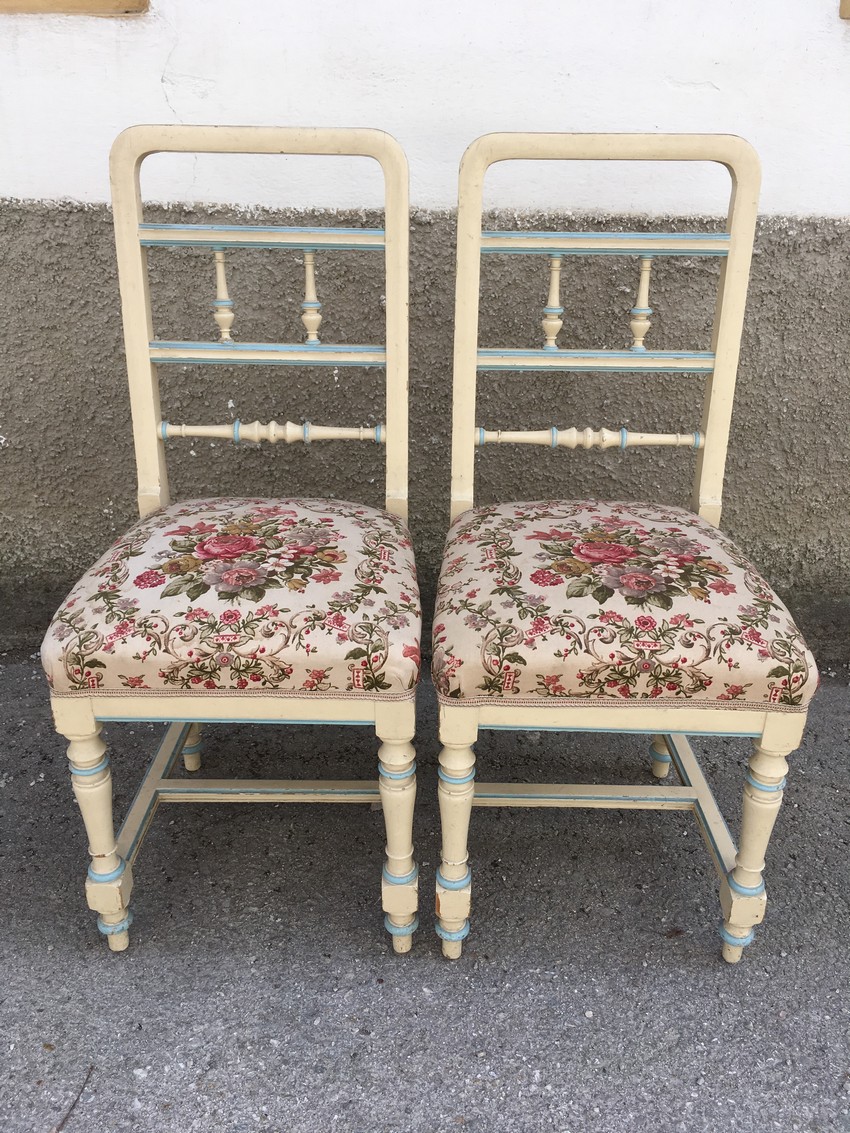 Stühle creme Vintage Jugendstil Gründerzeit antik Shabby Chic