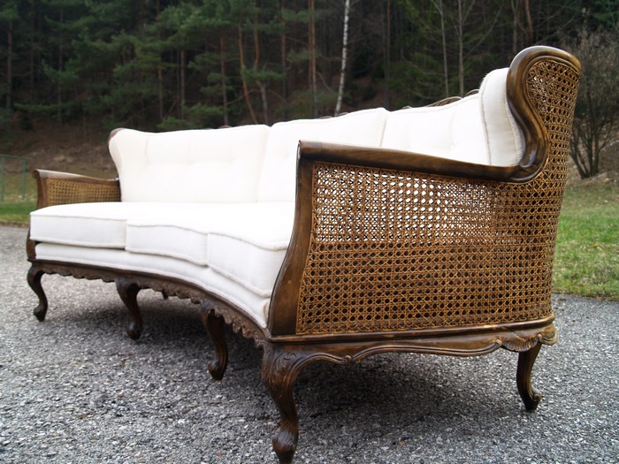 Wienergeflecht Sofa Stuhl antik Chippendale Möbel Bett