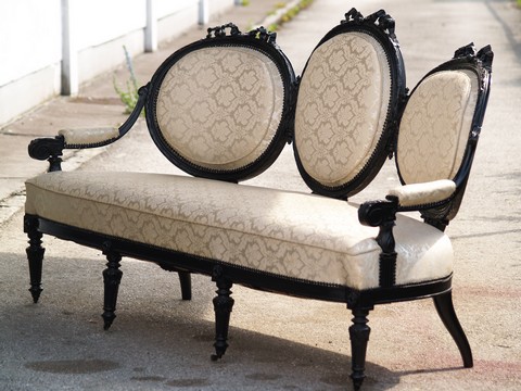 OLYMPUS DIGITAL CAMERA sofa antik schwarz creme gustavianisch 3