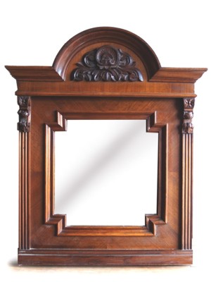 spiegel altdeutsch antik Nuss furnier Holz antiquität