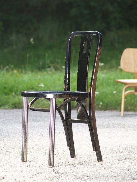 Antike Thonet Stühle schwarz 3 antike Thonet Stühle schwarz