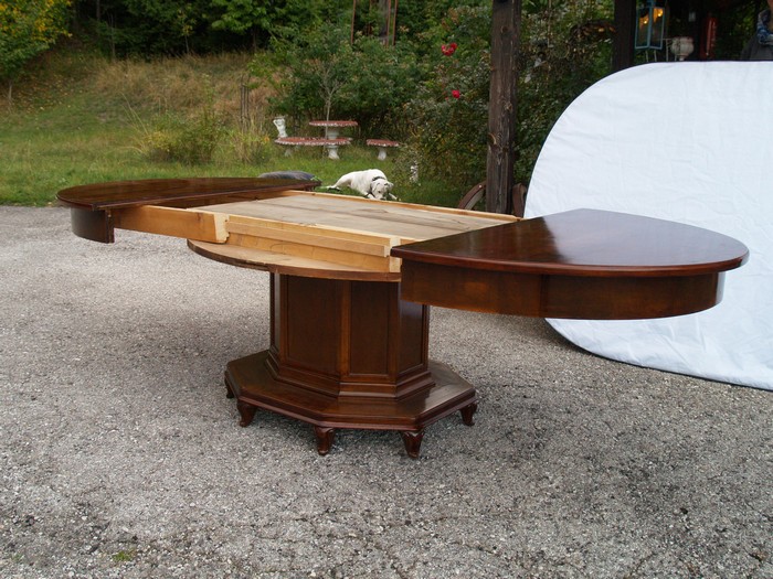 antiker Tisch ausziehbar runder Hotel Speisetisch