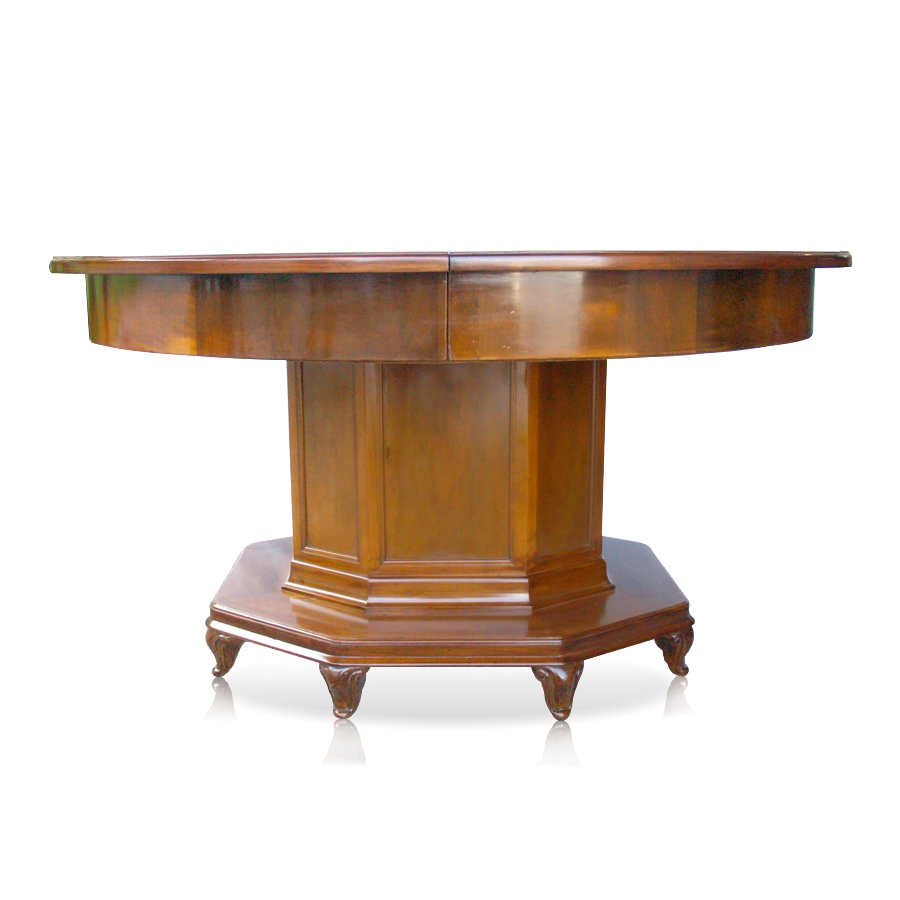 antiker Tisch ausziehbar runder Hotel Speisetisch