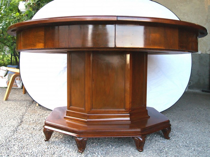 antiker Tisch ausziehbar runder Hotel Speisetisch