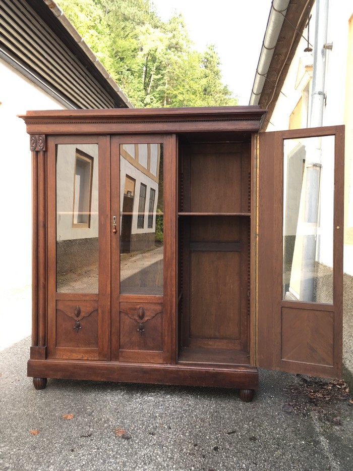 vitrine 4478 geschirrschrank buecherschrank antik saeulen 3