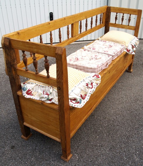 Massivholz Küchensitzbank antike Truhenbank