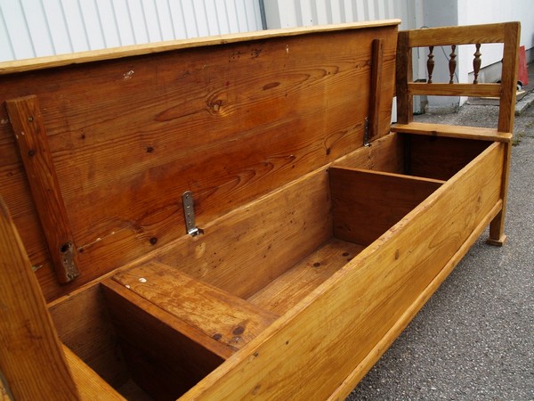 Massivholz Küchensitzbank antike Truhenbank