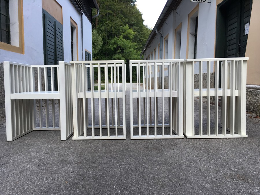 Stuhl Vintage weiß Sessel creme Shabby Chic Sprossen 3