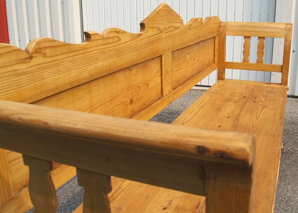 Antike Sitzbank Truhe restauriert gewachst Landhaus Möbel