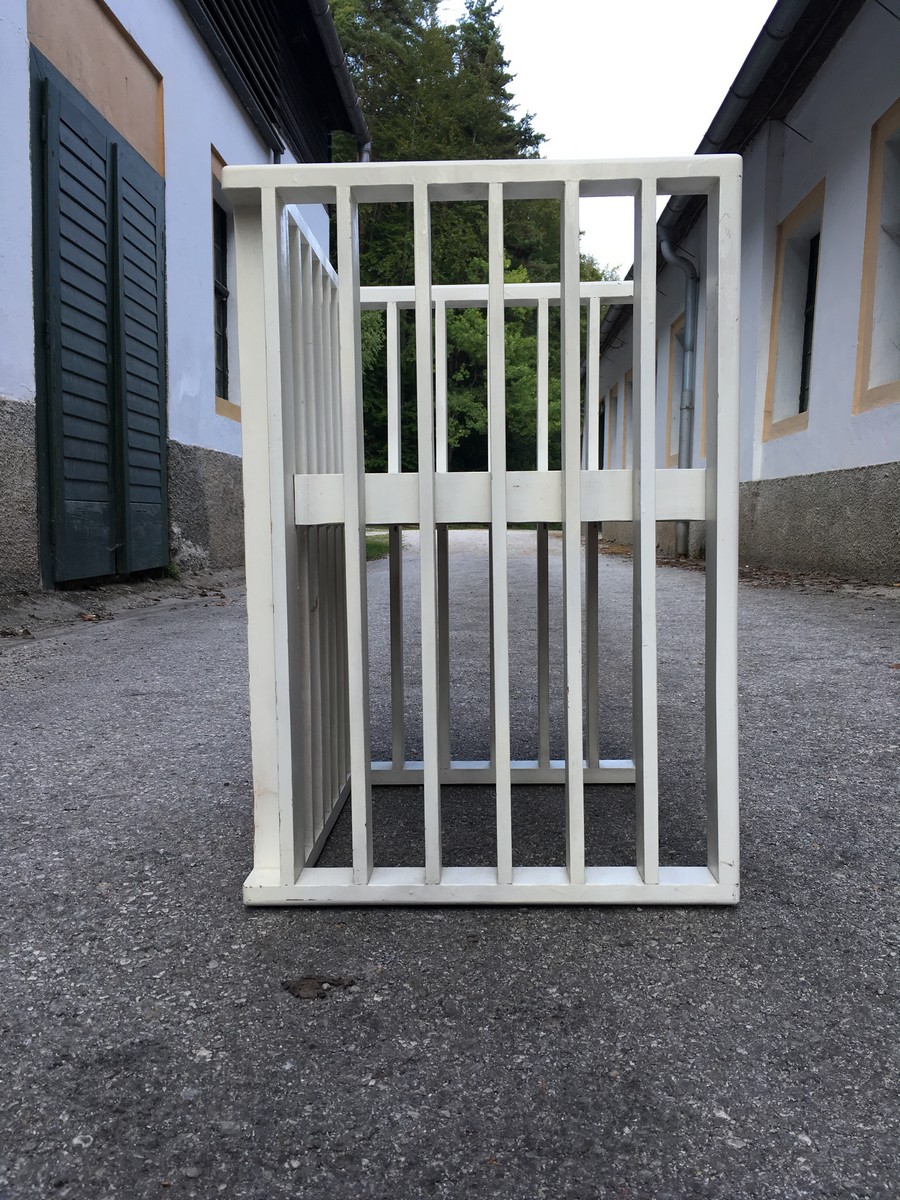 Stuhl Vintage weiß Sessel creme Shabby Chic Sprossen 7