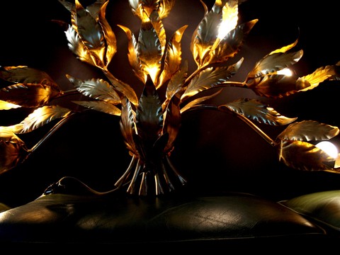 Wandlampe Vintage Blätter Baum golden 8 Hans Kögl Koegl Wandlampe € 99 Film Requisite Midcenturymodern golden Blätter Baum Palme