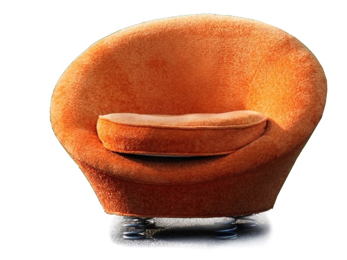 Bretz Pool Stuhl Designmöbel Ufo Federfüße orange
