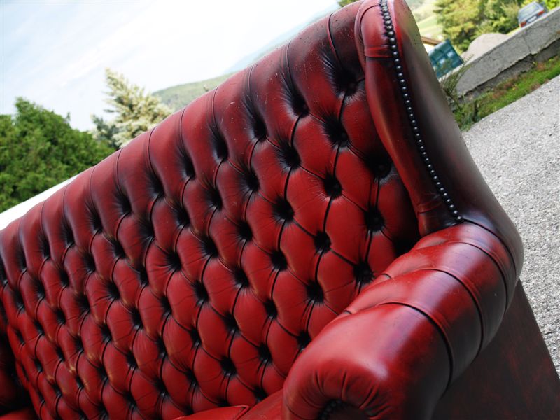 chesterfield sofa leder clubsessel fauteul braun rot grün antik