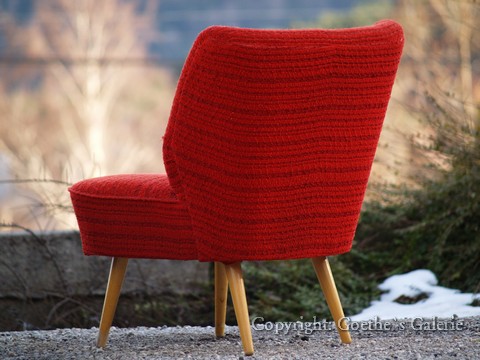 Cocktailsessel 50er-Jahre Stuhl Vintage Original antik rot Requisite Möbel