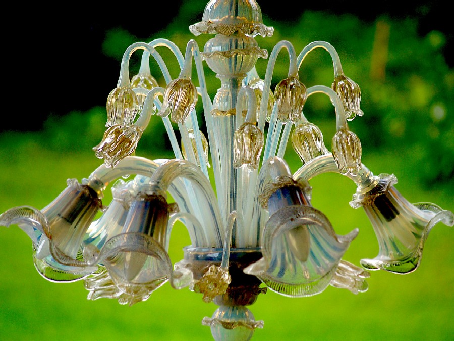 Kronleuchter Murano Glas Goldstaub Luster Lampe 1