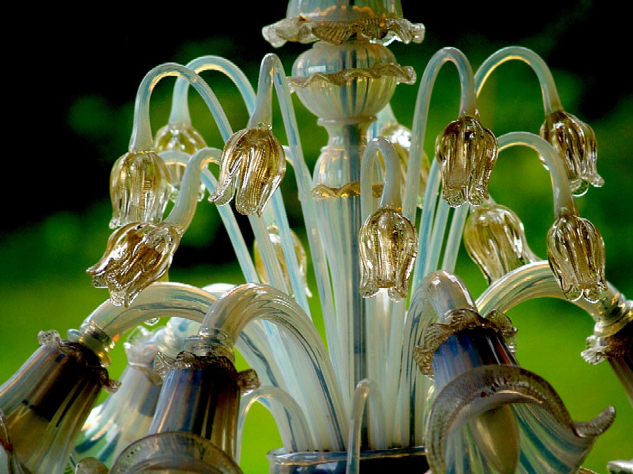 Kronleuchter Murano Glas Goldstaub Luster Lampe 2