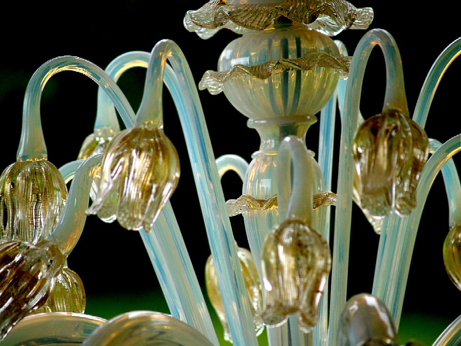 Kronleuchter Murano Glas Goldstaub Luster Lampe 5 01