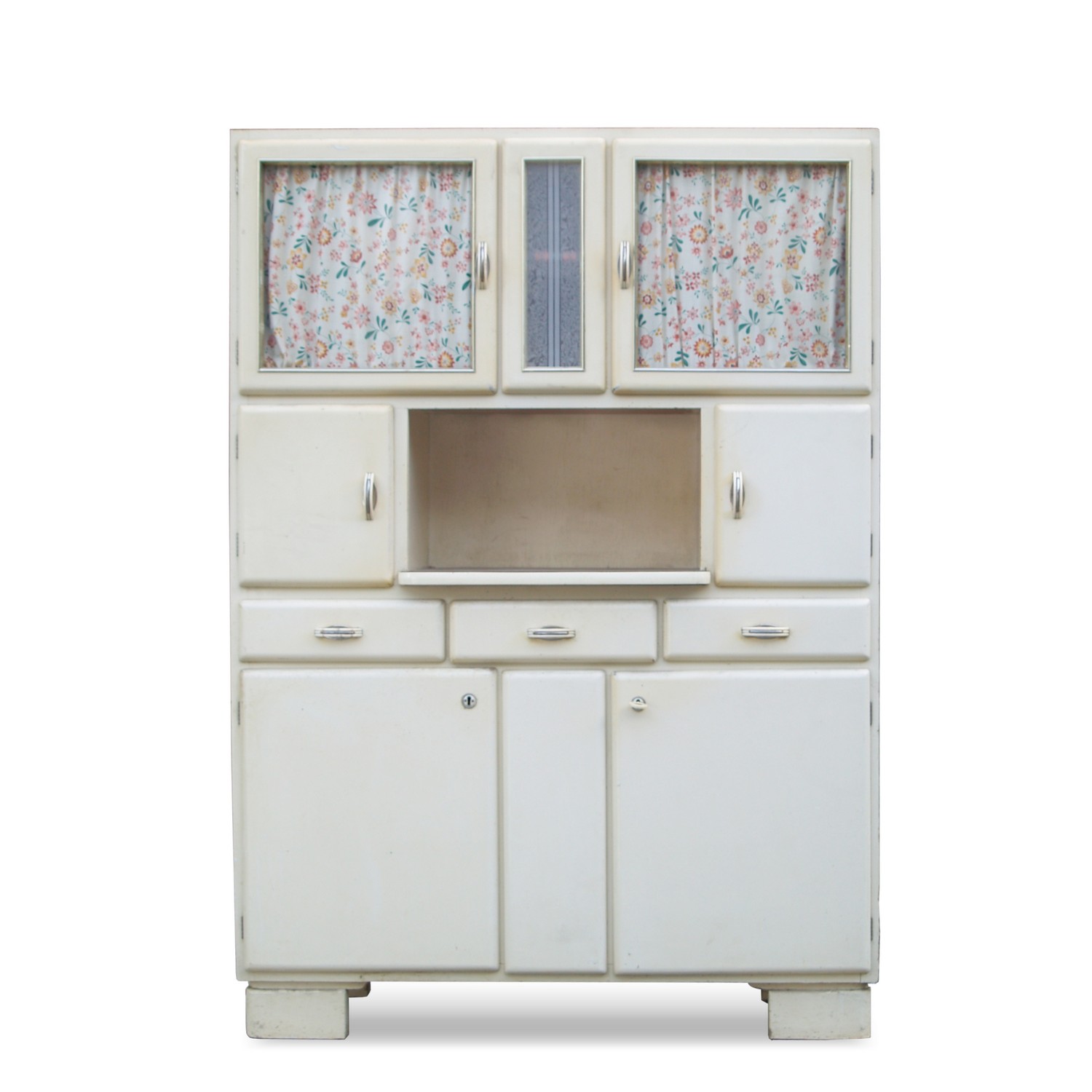 Küchenschrank creme antik Vintage 40er- 50er-jahre Küchenmöbel Midcentury pastell