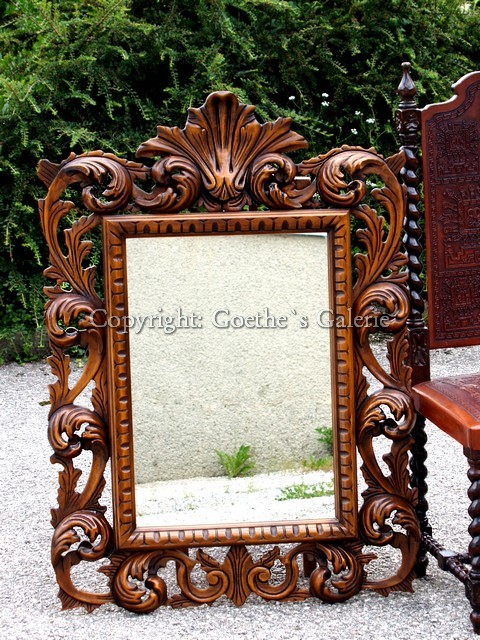 Spiegel Sessel geschnitzt florentiner antik akanthusblaetter 2 01