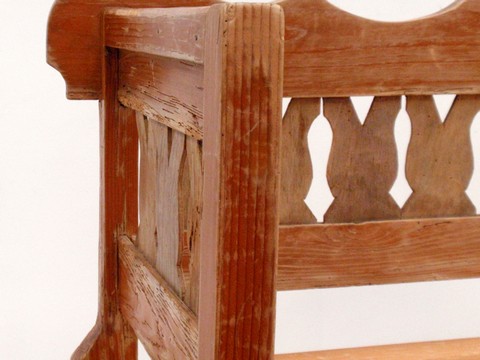 Antike Truhenbank restauriert gewachst Landhaus Möbel