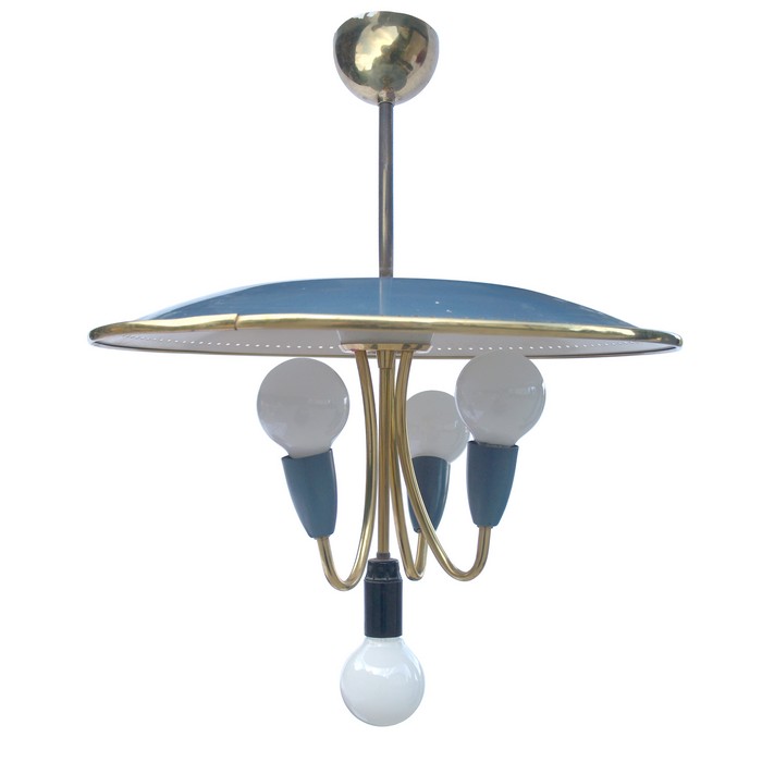 Vintage 4170 Lampe tuetenlampe tuerkis blau midcentury 2