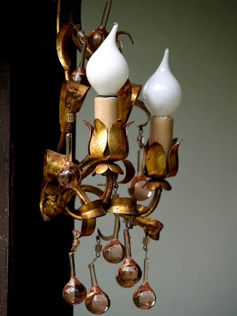 Wandlampe Wandbeleuchtung Murano Glas vergoldet messing 1 03