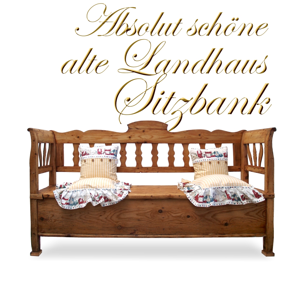 antike Truhenbank Vollholz Landhausstil
