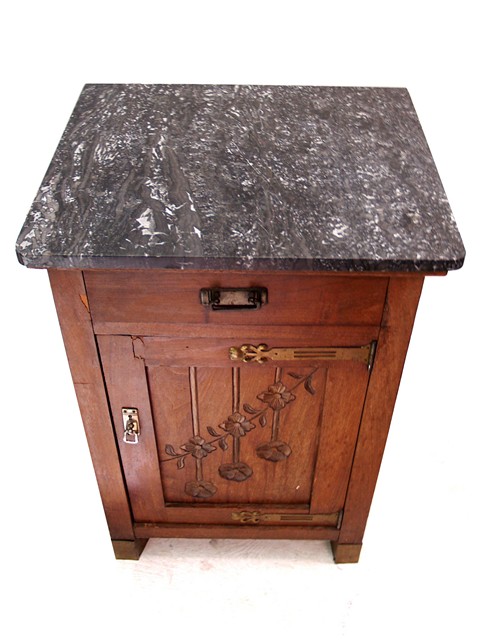 Jugenstil Nachtschrank antik Möbel Antiquität Marmorplatte