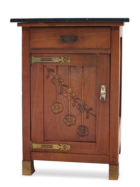 Jugenstil Nachtschrank antik Möbel Antiquität Marmorplatte