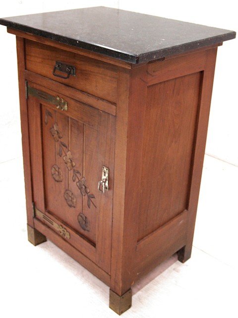 Jugenstil Nachtschrank antik Möbel Antiquität Marmorplatte