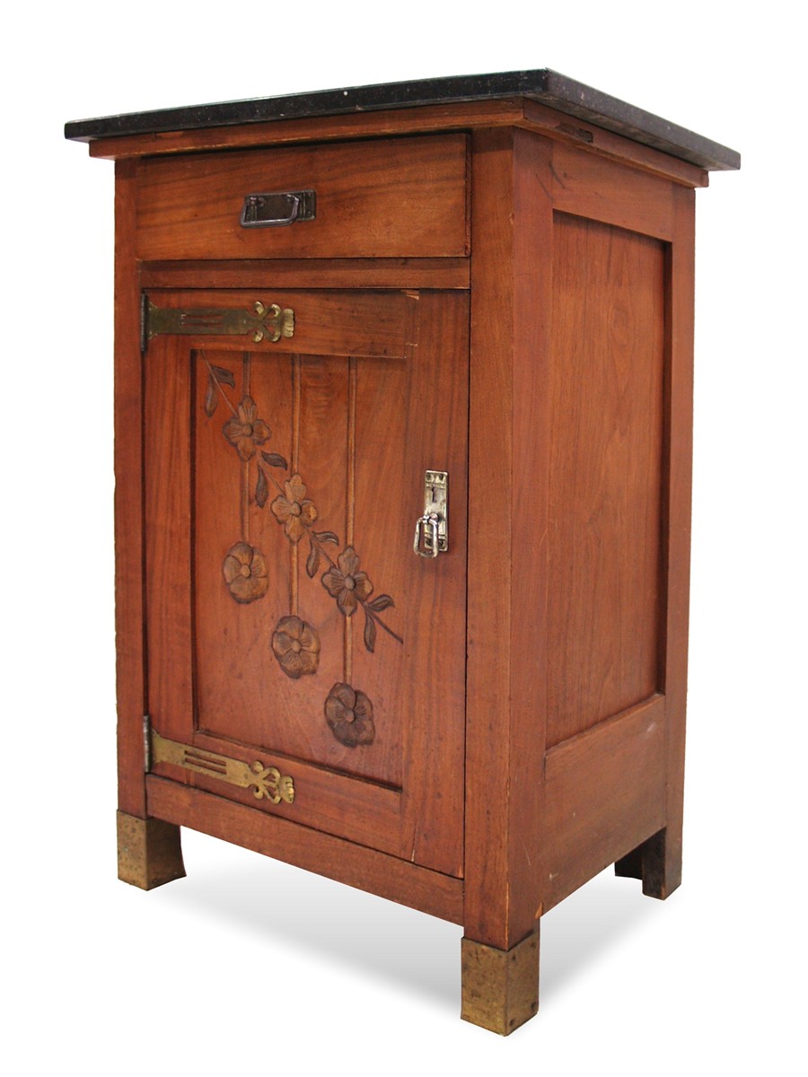 Jugenstil Nachtschrank antik Möbel Antiquität Marmorplatte