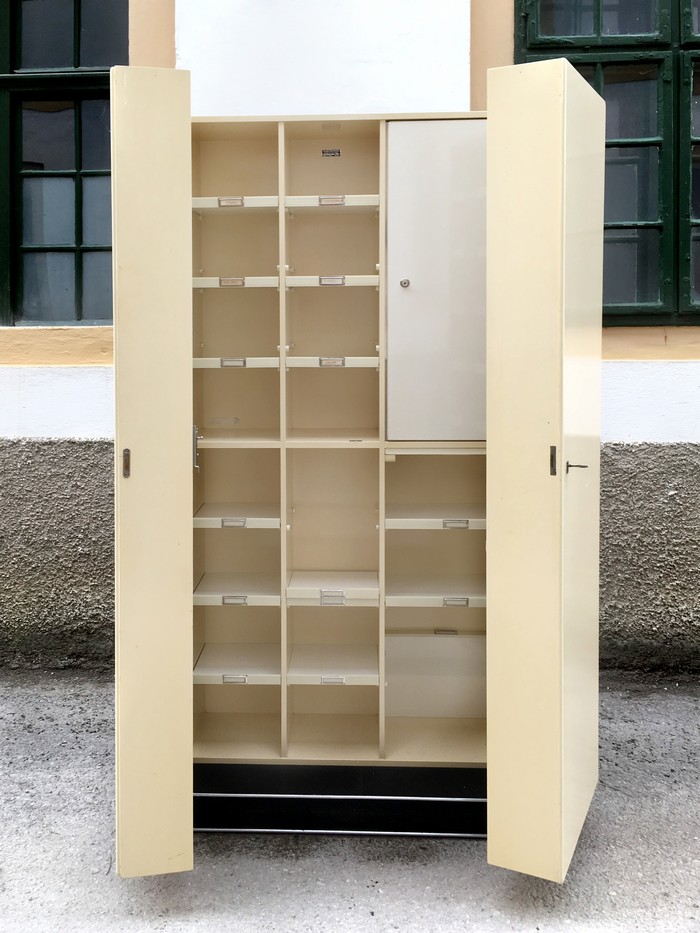 apothekerschrank 4562 schrank aufklappbar vintage retro creme arztschrank 3