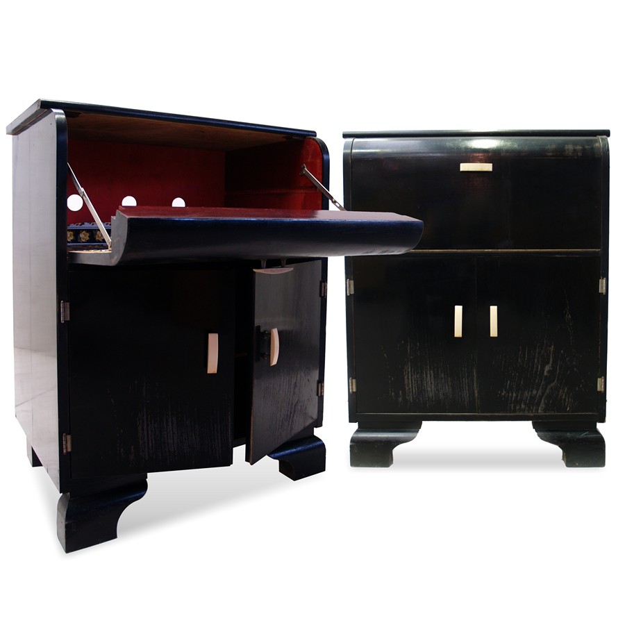 Bilder zeigen (c) Artdeco Kommode noir Art Deco Kommode Antiquität schwarz antik Möbel Schrank
