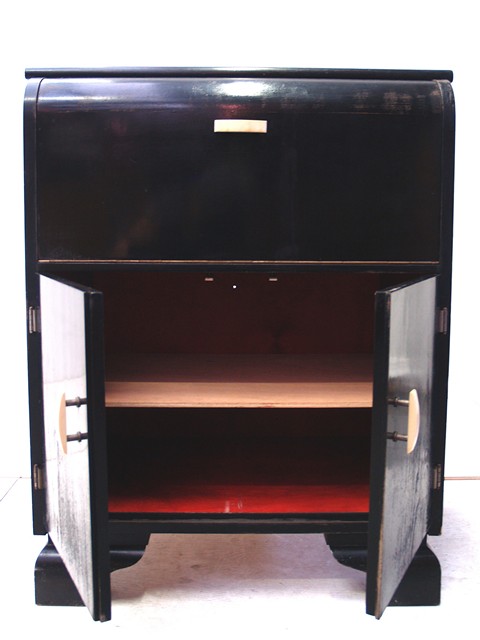 ArtDeco Kommode schwarz Art Deco Kommode Antiquität schwarz antik Möbel Schrank