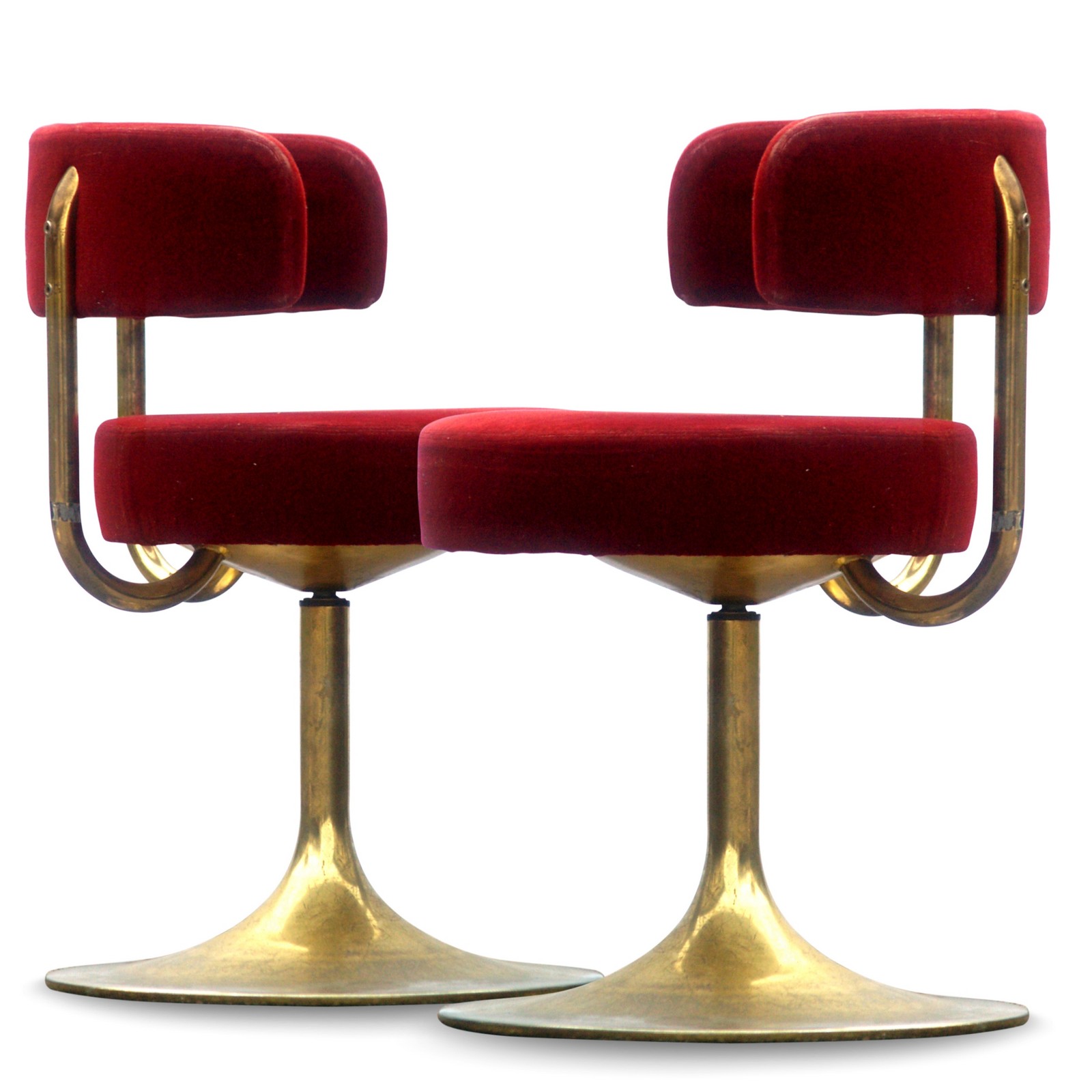 barhocker 4575 johanson design sessel stuhl drehstuhl hocker rot trompetenfuss design 1