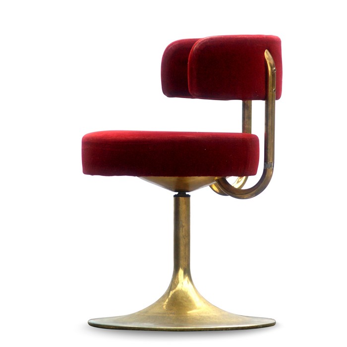 barhocker 4575 johanson design sessel stuhl drehstuhl hocker rot trompetenfuss design 4
