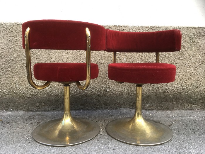 barhocker 4575 johanson design sessel stuhl drehstuhl hocker rot trompetenfuss design 8