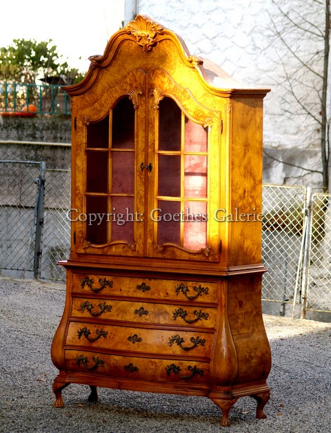 Bücherschrank Büchervitrine antik Antiquität Original Barock Vitrine