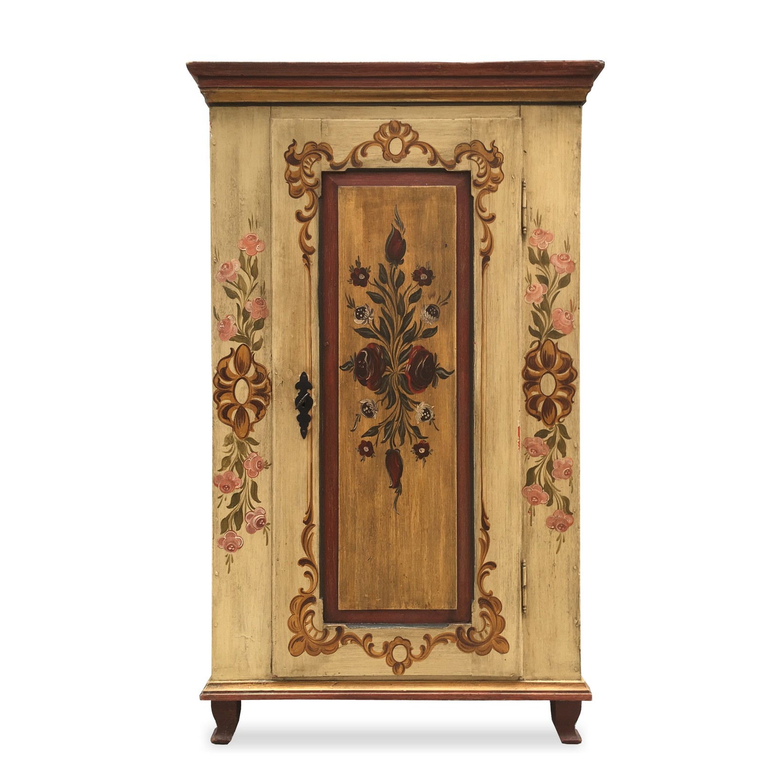 Bauernschrank antik bemalter Dielenschrank